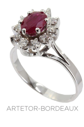 Bague 57 Bague marguerite rubis 58 Facettes 33961