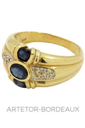 Bague 53 Bague saphirs et diamants 58 Facettes 11531