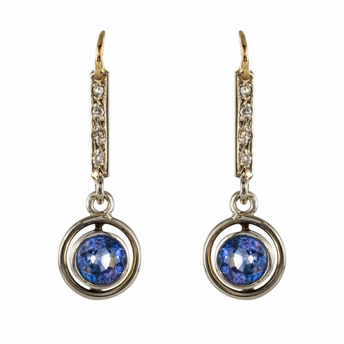Boucles d'oreilles Boucles d'oreilles anciennes saphirs et diamants 58 Facettes 20-397