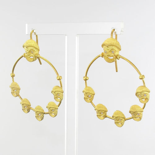 Boucles d'oreilles Boucles d'oreilles créoles masques 58 Facettes DEBO5