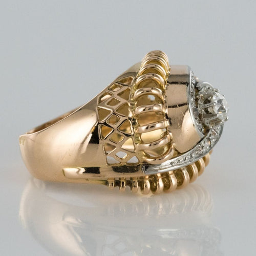 Bague 51 Bague rétro tourbillon de diamants 58 Facettes 19-084-55