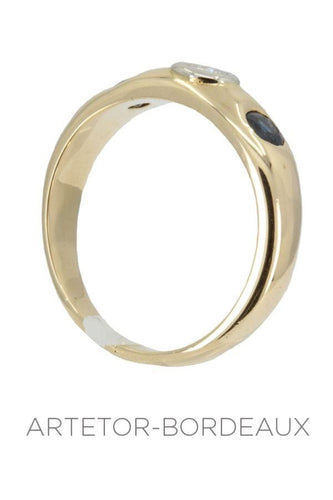 Bague 60 Bague jonc saphirs et diamant 58 Facettes 31381