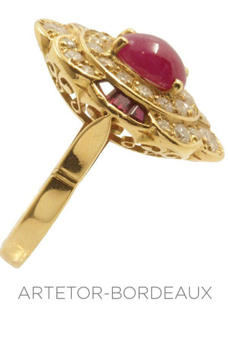 Bague 54 Bague rubis diamants 58 Facettes 3291