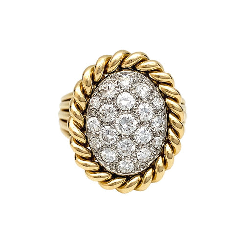 Bague 55 Bague en or jaune et diamants. 58 Facettes 29992