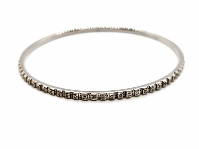 Bracelet Bracelet Jonc Or blanc Diamant 58 Facettes 1186438CN
