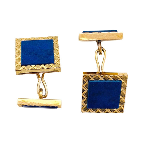 Boutons de manchette Boutons de manchette Cartier en or jaune et lapis lazuli. 58 Facettes 29775