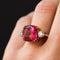 Bague 54 Bague tourmaline coussin et diamants 58 Facettes 18-154-54