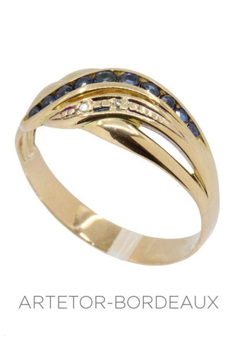 Bague 61 Bague moderne saphirs et diamants 58 Facettes 36331