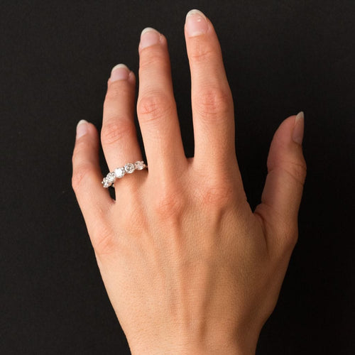 Bague 55 Bague or blanc 5 diamants 58 Facettes 18-144-55