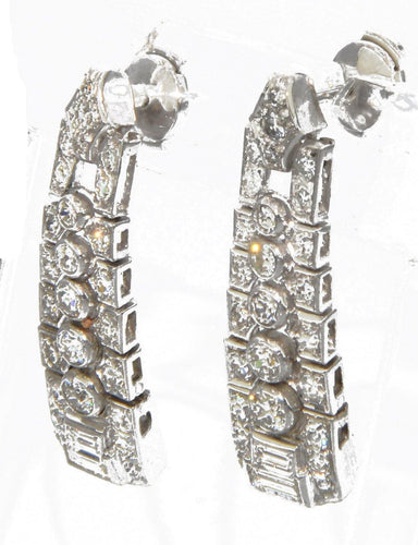 Boucles d'oreilles Boucles d'oreilles en platine et diamants 58 Facettes 0