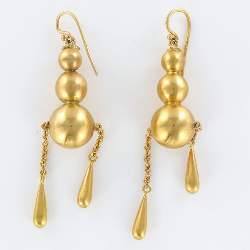 Boucles d'oreilles Boucles d'oreilles pendantes perles et gouttes d'or 58 Facettes 19-261