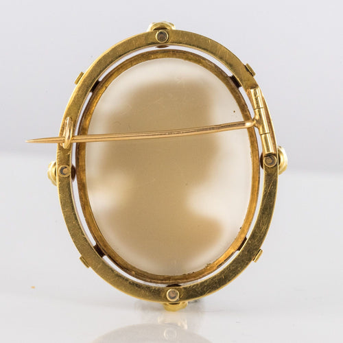 Broche Broche ancienne Camée sur Agate et Perles fines 58 Facettes 99-327
