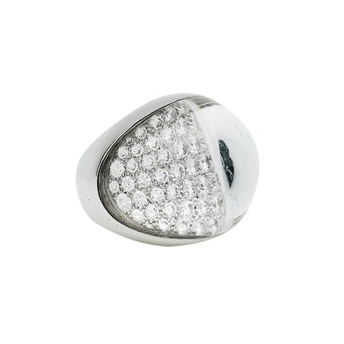 Bague 54 Bague Cartier "Myst" en or blanc, cristal de roche et diamants. 58 Facettes 30405