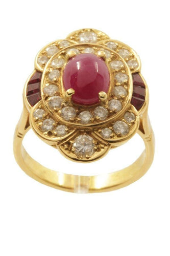 Bague 54 Bague rubis diamants 58 Facettes 3291