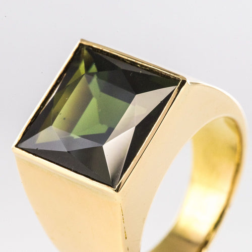 Bague 54 Chevalière ancienne tourmaline 58 Facettes 19-658-51