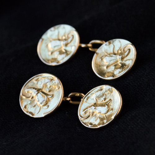 Boutons de manchette Boutons de manchettes or lys 58 Facettes 19-283
