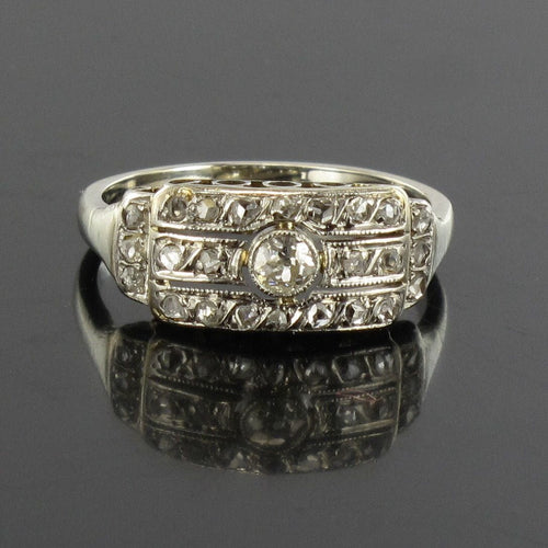 Bague 48 Bague ancienne diamants art déco 58 Facettes 19654-48