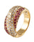 55-56 Bague Rubis et Diamants or jaune 58 Facettes
