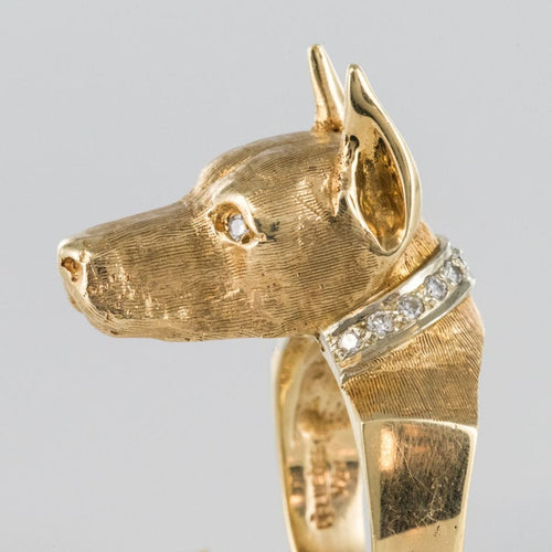 Bague 55 Bague chien et son collier diamants 58 Facettes 19-075-55