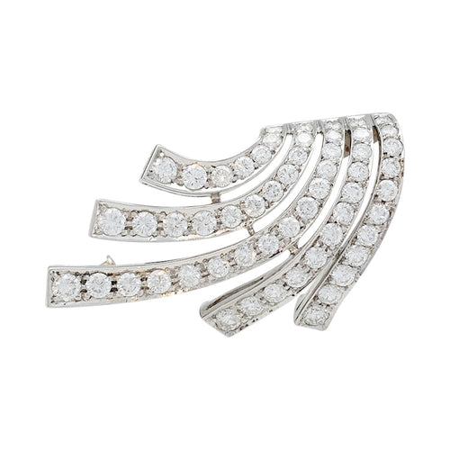 Broche Broche Chaumet "Volutes" en or blanc, diamants. 58 Facettes 30164