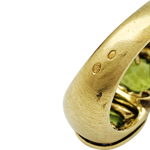 Bague 52 Bague toi et moi en or jaune et péridots. 58 Facettes 30392