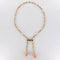 Collier Collier ancien négligé corail peau d'ange et diamants 58 Facettes 17-285