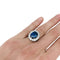 Bague 51 Bague en platine centrée d'un saphir de 6,06 carats, entourage diamants. 58 Facettes 28528