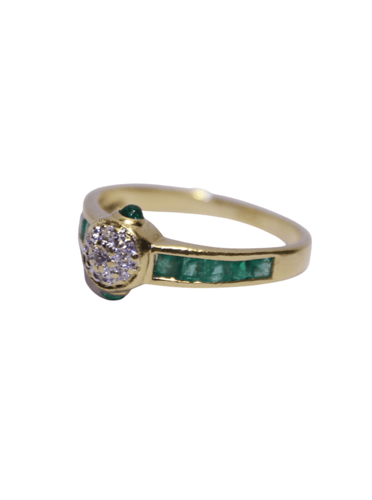 Bague 54 Bague Or Diamants et Emeraudes 58 Facettes