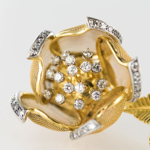 Broche Broche ancienne rose articulée et diamants 58 Facettes 00-136