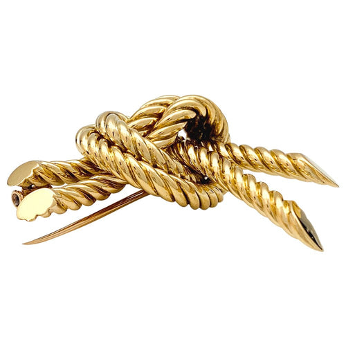 Broche Broche Hermès "Noeud" en or jaune. 58 Facettes 29964