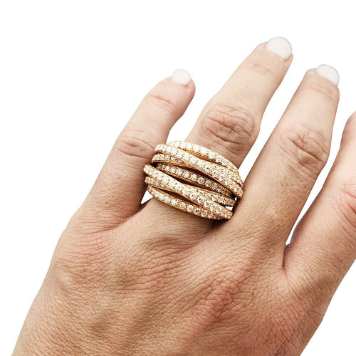 Bague 52 Bague de Grisogono "Allegra" en or rose et diamants. 58 Facettes 30547