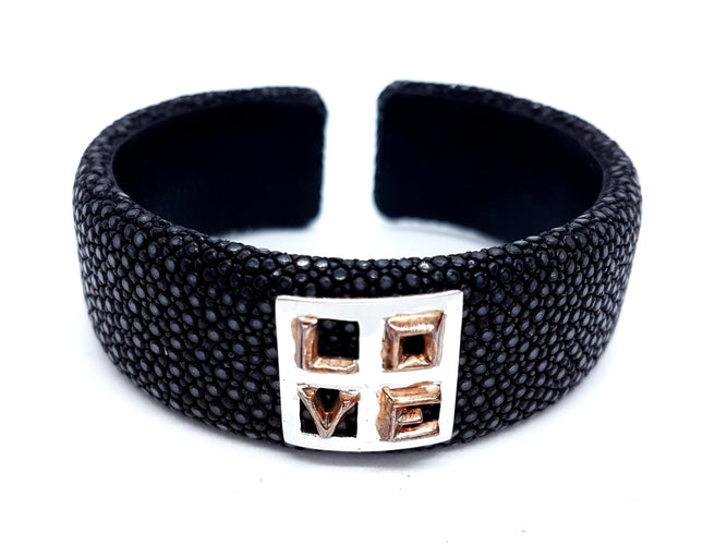 Bracelet Bracelet Manchette Or rose Galuchat 58 Facettes 05780CD