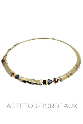 Collier Collier de pierres fines maille oméga 58 Facettes 31241
