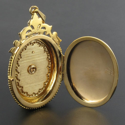 Pendentif Médaillon vintage or jaune et perle 58 Facettes 16-388