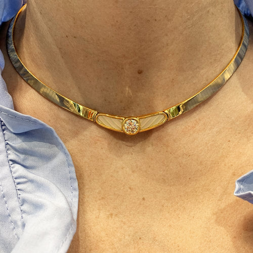 Collier Collier Mauboussin, "Nadia", or jaune, nacre, diamant 1.42 cts. 58 Facettes 30501