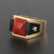 Bague 54 Bague corail onyx et diamants 58 Facettes 17-357-54-1