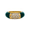 Bague 47 Bague Van Cleef & Arpels modèle "Philippine" or jaune, brillants et agate verte. 58 Facettes 30226
