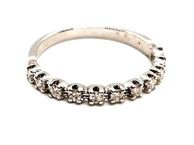 Bague 54 Bague Demie alliance Or blanc Diamant 58 Facettes 1167354CD