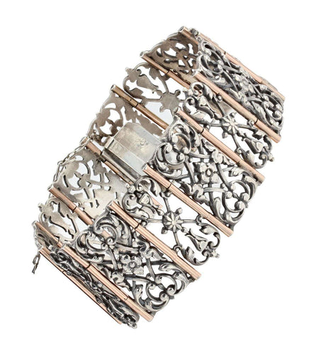 Bracelet Bracelet ancien argent et vermeil 58 Facettes 20-406