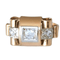 Bague Bague Tank or rose, platine et diamants 58 Facettes