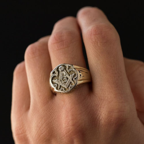 Bague 54 Bague chevalière homme maçonnique 58 Facettes 19-176-54