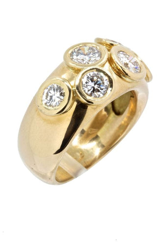 Bague Bague jonc diamants serti clos 58 Facettes 36781