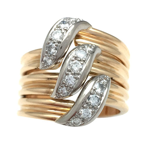 Bague 53 Bague Cartier modèle "Trille" en or jaune et blanc, diamants. 58 Facettes 27777-1