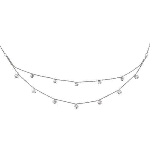 Collier Collier draperie en or blanc et diamants. 58 Facettes 29476