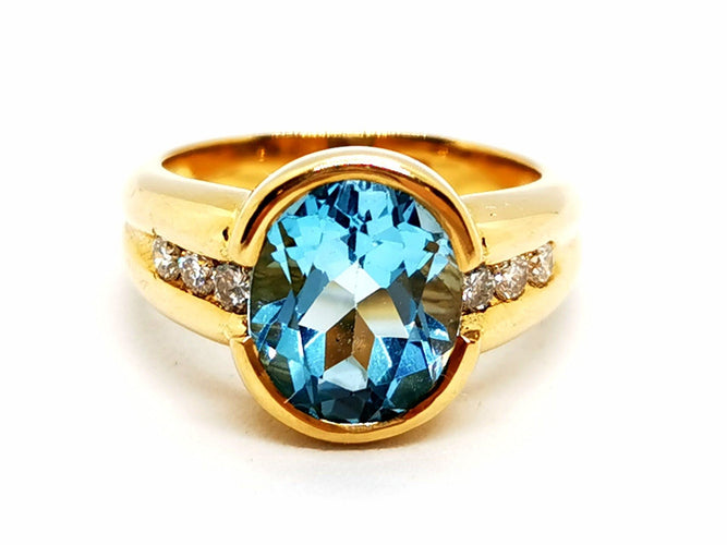 Bague 55 Bague Or Jaune Topaze 58 Facettes 1178309CN