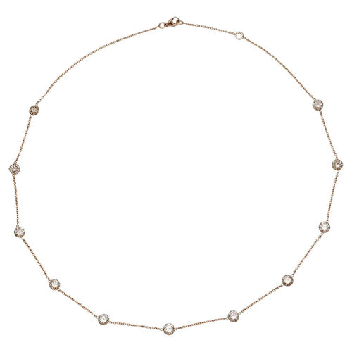 Collier Collier en or rose, 11 diamants cognacs. 58 Facettes 29614