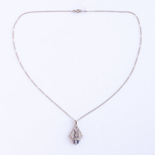 Pendentif Pendentif art déco diamants et saphirs 58 Facettes 16-082
