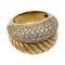 Bague 49 Bague OJ Perrin, "Verona", double jonc en or jaune et brillants. 58 Facettes 26778-1