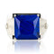 Bague 54 Bague lapis lazuli cristal de roche et diamants 58 Facettes 17-358-54-1