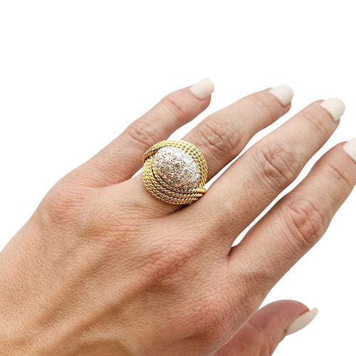 Bague 56 Bague Chanteloup en or jaune et platine, diamants. 58 Facettes 30209
